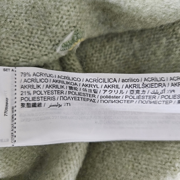 MNG Mango Sweater Tank Green Floral Embroidered Y2K Knit Shirt Medium - Picture 6 of 7